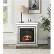 ACME Furniture Noralie Electric Wood Fireplace with LED in Mirrored and Faux Diamonds