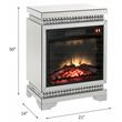 ACME Lotus Electric Wood Fireplace in Mirrored and Faux Ice Cube Crystals