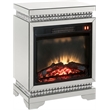 ACME Lotus Electric Wood Fireplace in Mirrored and Faux Ice Cube Crystals