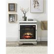 ACME Lotus Electric Wood Fireplace in Mirrored and Faux Ice Cube Crystals
