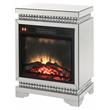 ACME Lotus Electric Wood Fireplace in Mirrored and Faux Ice Cube Crystals