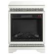 ACME Lotus Electric Wood Fireplace in Mirrored and Faux Ice Cube Crystals