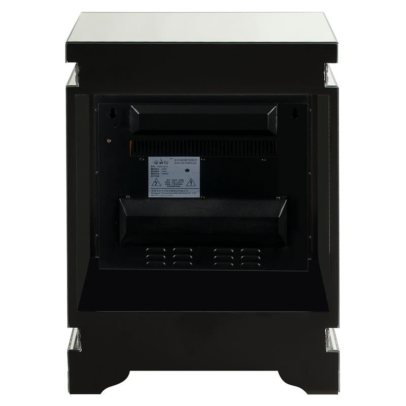 ACME Lotus Electric Wood Fireplace in Mirrored and Faux Ice Cube Crystals