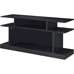 acme sollix wooden sofa table with multiple storage compartments in black