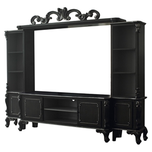 acme house delphine wooden entertainment center with queen anne leg in charcoal