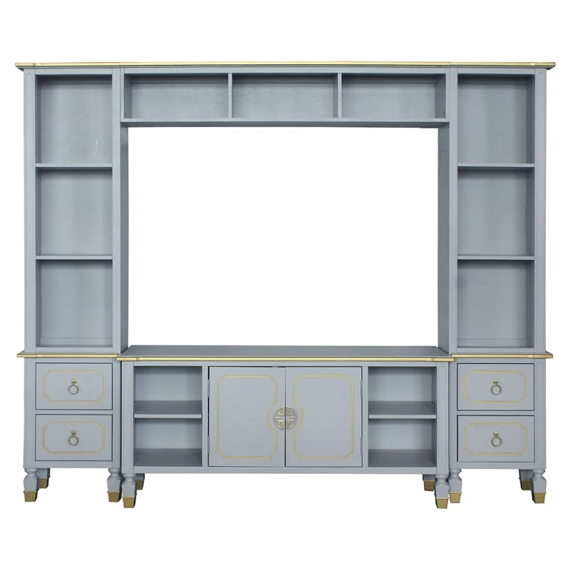 ACME House Marchese Wooden Storage Entertainment Center in Pearl Gray