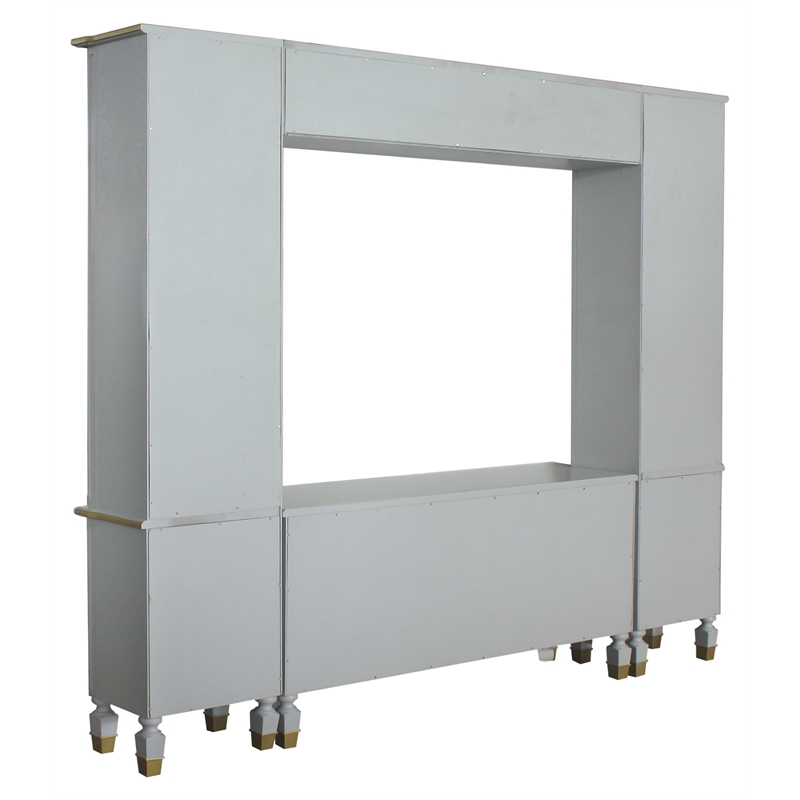 ACME House Marchese Wooden Storage Entertainment Center in Pearl Gray