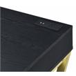 ACME Coleen Wooden Top Writing Desk with USB Port in Black and Brass