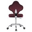 ACME Clover Velvet Upholstered Armless Office Chair with Swivel Seat in Red