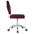 ACME Clover Velvet Upholstered Armless Office Chair with Swivel Seat in Red