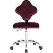 ACME Clover Velvet Upholstered Armless Office Chair with Swivel Seat in Red