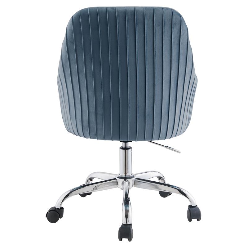 ACME Furniture Vorope Upholstered Velvet Office Chair with Padded Seat in Blue