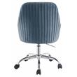 ACME Furniture Vorope Upholstered Velvet Office Chair with Padded Seat in Blue