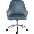 ACME Furniture Vorope Upholstered Velvet Office Chair with Padded Seat in Blue
