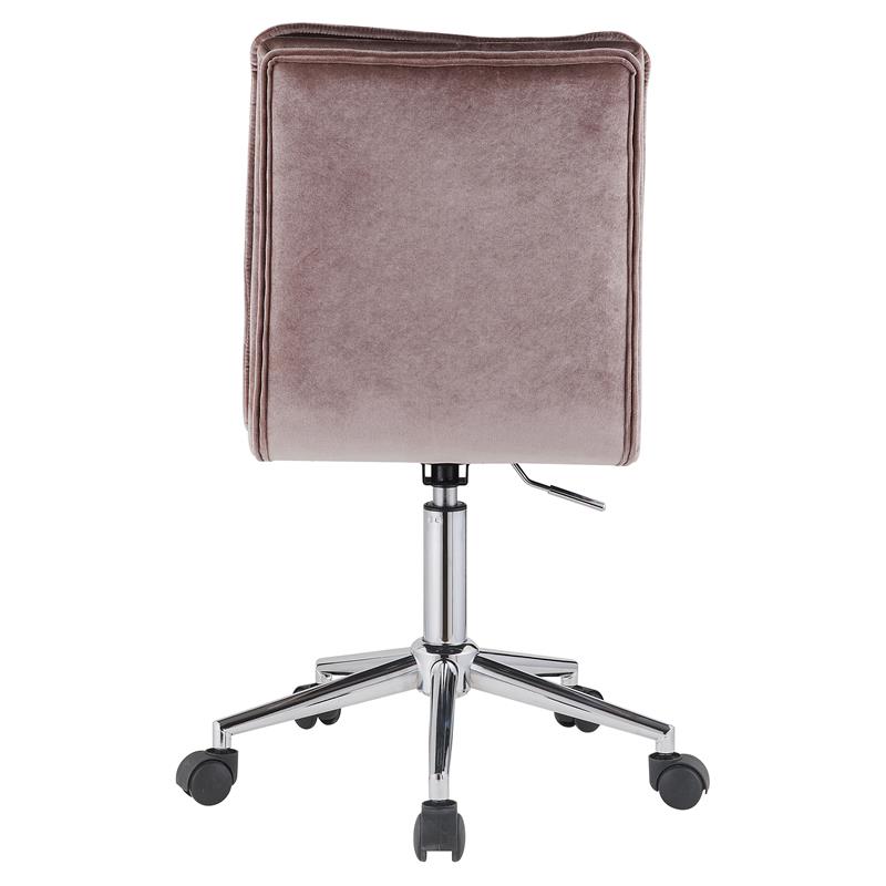 ACME Aestris Tufted Velvet Armless Office Chair with Swivel Seat in Pink Cymax Business