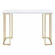 ACME Estie Wooden Top Writing Desk with Metal Sled Base in White and Gold