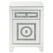 ACME Noralie Glass Accent Table with 2-Drawer in Mirrored and Faux Diamonds