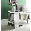 ACME Dominic Glass Accent Table with Magazine Rack in Mirrored and Clear