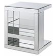 ACME Dominic Glass Accent Table with Magazine Rack in Mirrored and Clear