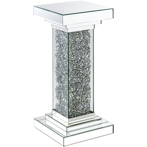 acme rekha pedestal in mirrored and faux diamonds