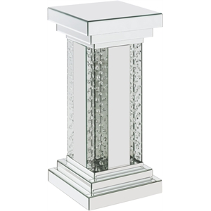 acme nysa pedestal in mirrored and faux crystals inlay