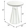 ACME Lotus Glass Accent Table with Round Top in Mirroed and Faux Cyrstals Inlay
