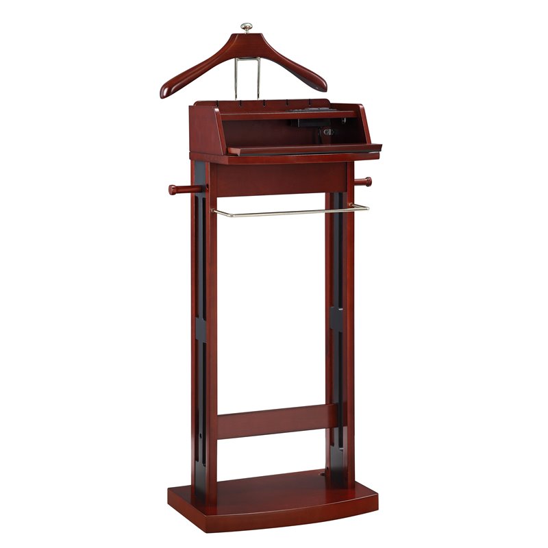 ACME Etla Built in USB Port Wooden Valet Stand in Espresso
