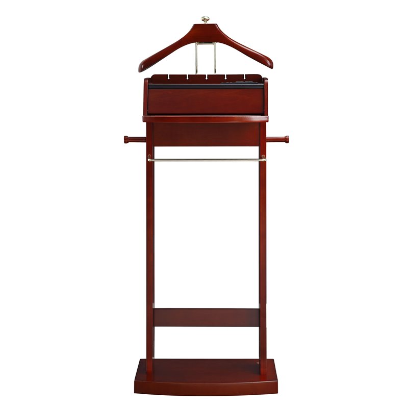 ACME Etla Built in USB Port Wooden Valet Stand in Espresso