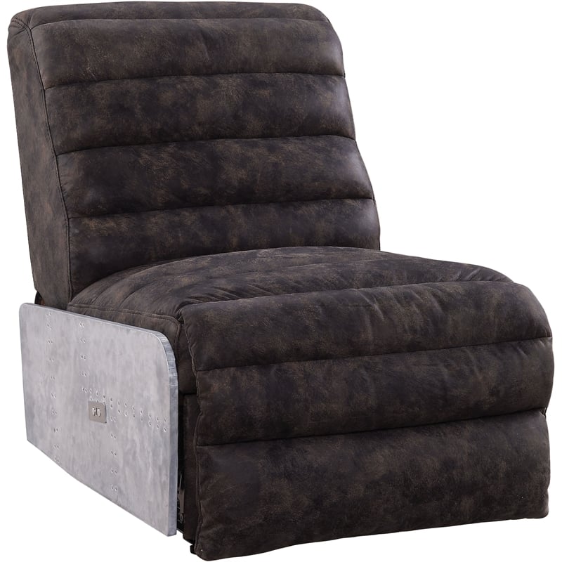 ACME Okzuil Power Motion Recliner in Top Grain Leather and Aluminum