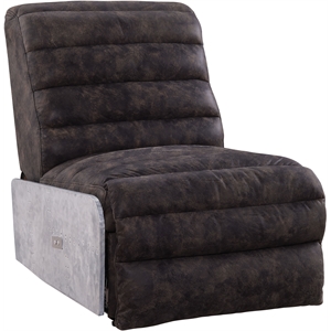 acme okzuil power motion recliner in top grain leather and aluminum