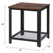 ACME Taurus Square Wooden Top End Table in Rustic Oak and Black