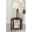 ACME Taurus Square Wooden Top End Table in Rustic Oak and Black