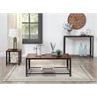 ACME Taurus Square Wooden Top End Table in Rustic Oak and Black