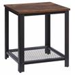 ACME Taurus Square Wooden Top End Table in Rustic Oak and Black