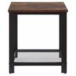 ACME Taurus Square Wooden Top End Table in Rustic Oak and Black