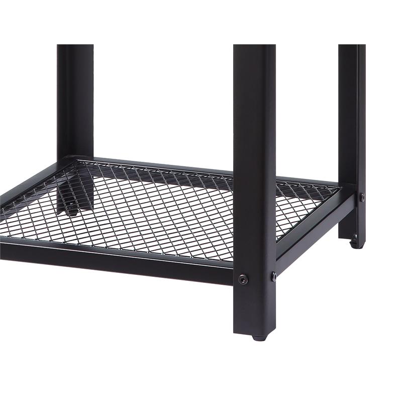 ACME Taurus Square Wooden Top End Table in Rustic Oak and Black