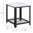 ACME Taurus Square Faux Marble Top End Tablein White and Black