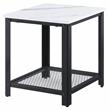 ACME Taurus Square Faux Marble Top End Tablein White and Black
