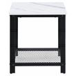 ACME Taurus Square Faux Marble Top End Tablein White and Black