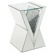 ACME Noralie Square Glass Top End Table in Clear and Mirrored
