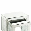 ACME Nysa Glass Top Accent Table in Mirrored and Faux Crystals Inlay