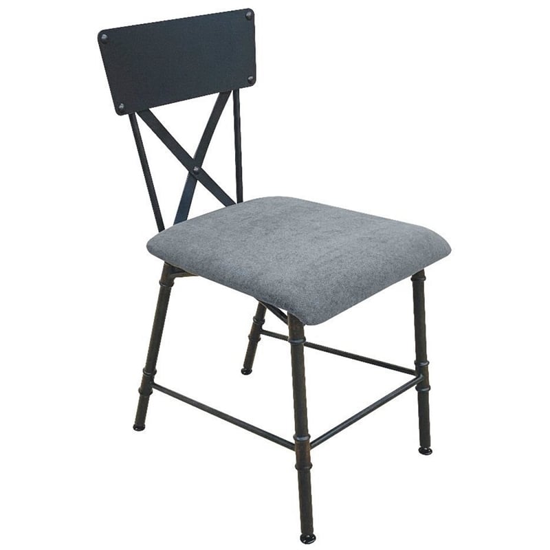 ACME Brantley Wooden Armless Office Chair in Antique Oak and Sandy Gray
