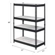 ACME Decmus Rectangular Metal Bookshelf with 4 Shelves in Natural and Black
