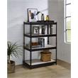 ACME Decmus Rectangular Metal Bookshelf with 4 Shelves in Natural and Black