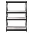 ACME Decmus Rectangular Metal Bookshelf with 4 Shelves in Natural and Black