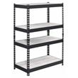ACME Decmus Rectangular Metal Bookshelf with 4 Shelves in Natural and Black