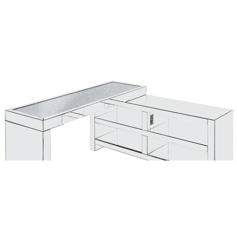 l shaped mirrored desk