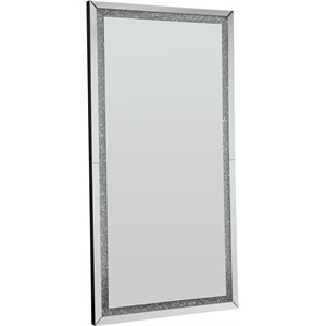 acme noralie accent mirror in led mirrored and faux diamonds
