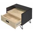 ACME Melkree Wooden Accent Table with Storage Drawer in Oak and Black
