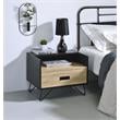ACME Melkree Wooden Accent Table with Storage Drawer in Oak and Black